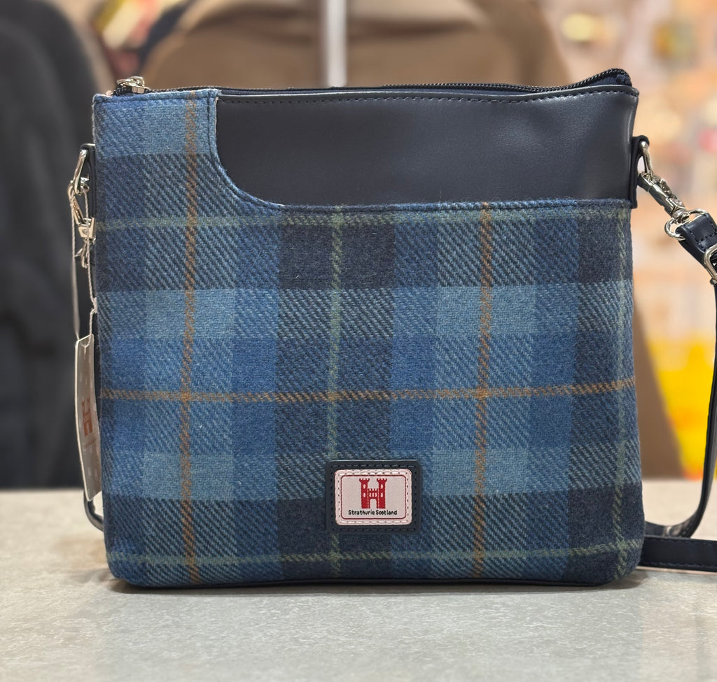 H2307 Strathurie Tweed Skye Blue Crossbody Bag
