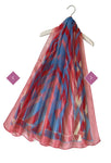7461 Vibrant Zigzag Print Chiffon Scarf