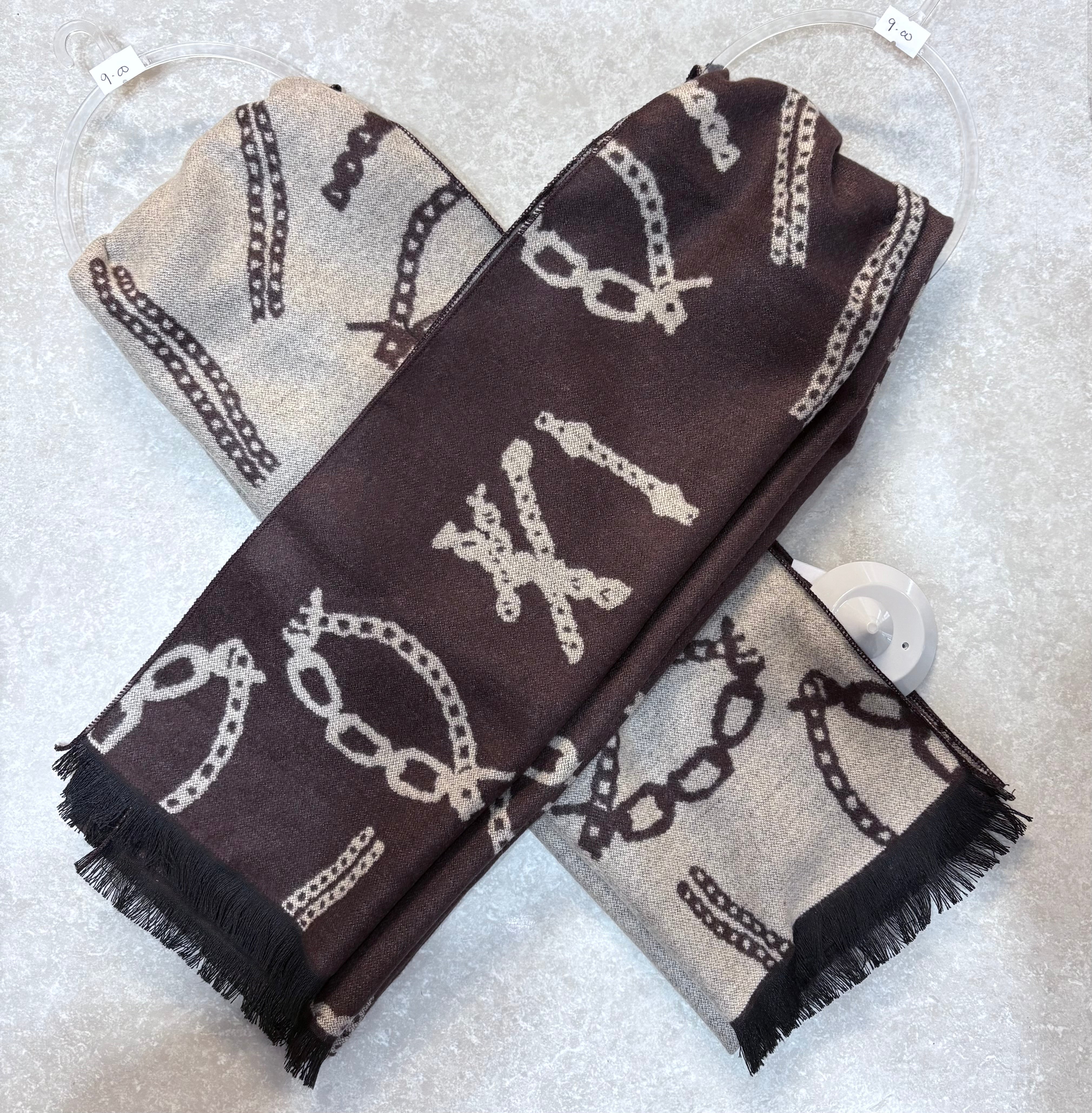 3255 Reversible Chain Print Unisex Scarf