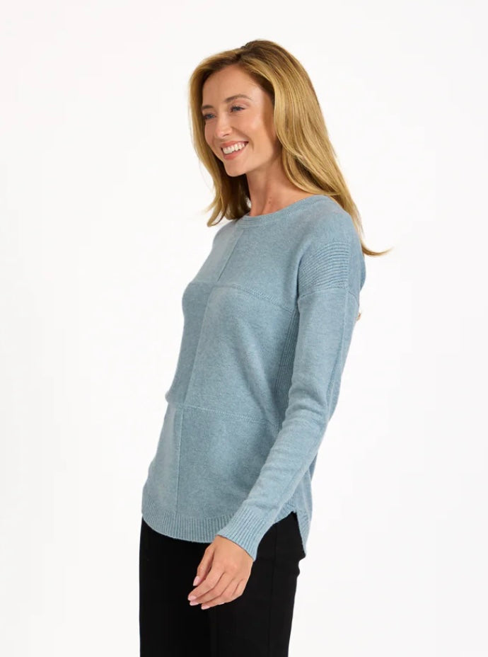 654 Cable Knit Block Jumper