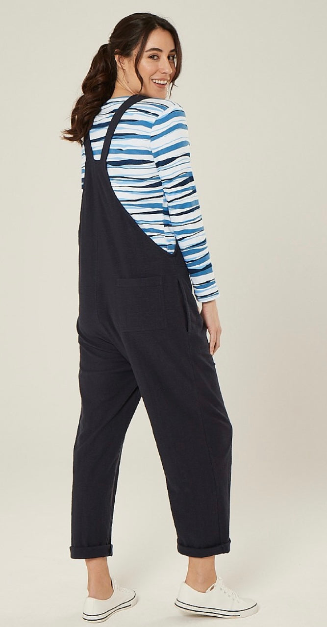 Solid Slub Lucie Dungaree - Navy