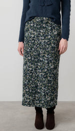 LM25560 MELISSA FLORAL PRINT MIDI SKIRT GREEN