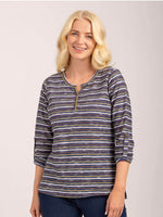 919 Stripe Notch Neck Top