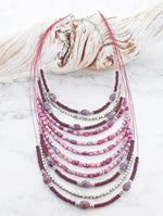 DC6501 MULTI-STRAND BEADED COLLAR NECKLACE