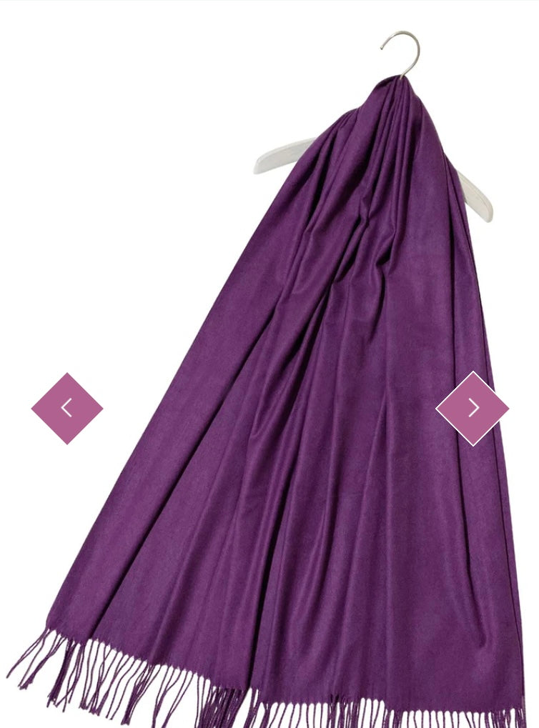 3555 Super Soft Plain Pashmina Tassel Scarf