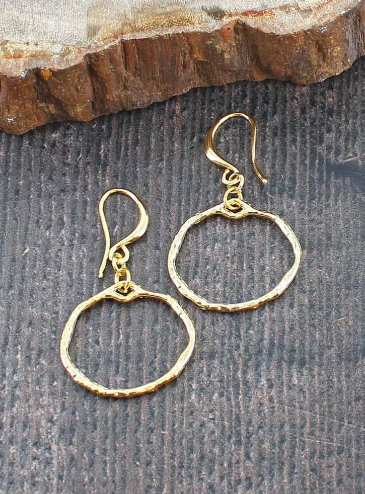 GP478 SIMPLE RING EARRINGS [GOLD PLATE]