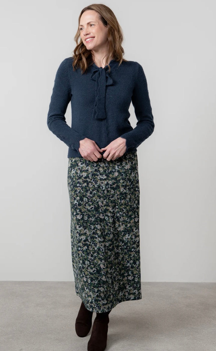 LM25560 MELISSA FLORAL PRINT MIDI SKIRT GREEN