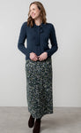 LM25560 MELISSA FLORAL PRINT MIDI SKIRT GREEN