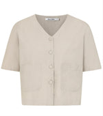 Rose Plain V Button Top/Jacket
