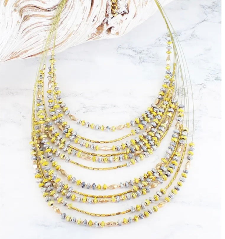 DC6305 Multi Strand Beaded Necklace