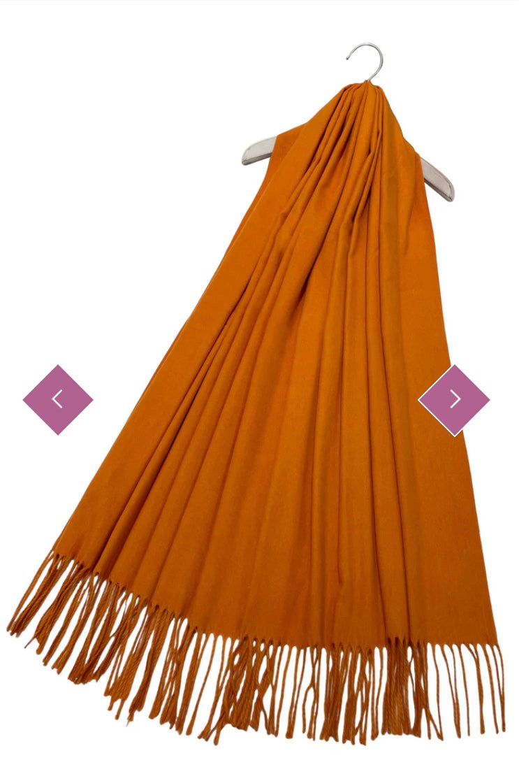 3555 Super Soft Plain Pashmina Tassel Scarf