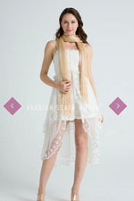 7589 Metallic Thread Woven Tassel Scarf/Shawl