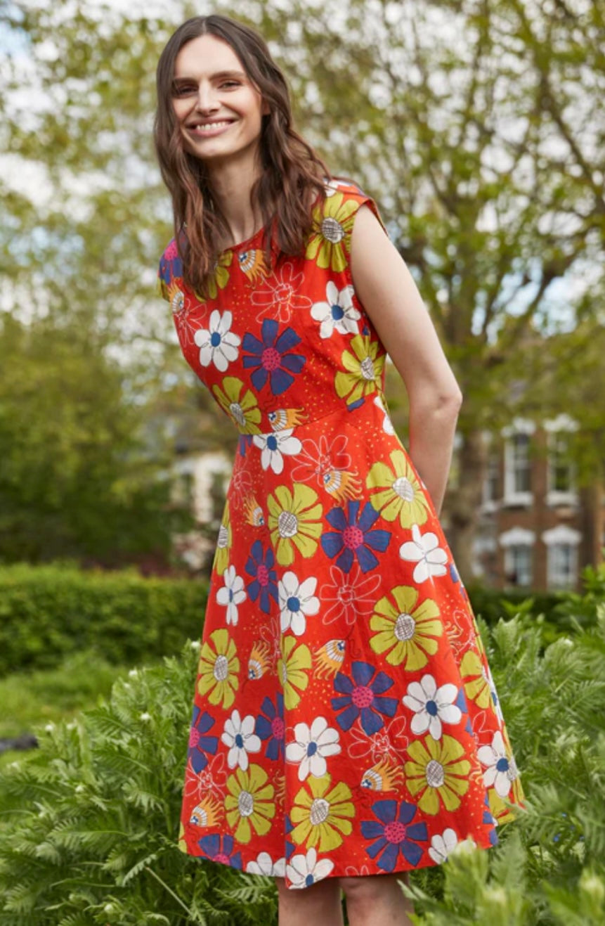PZ2148 JAZMIN COTTON POPLIN FIT AND FLARE DRESS