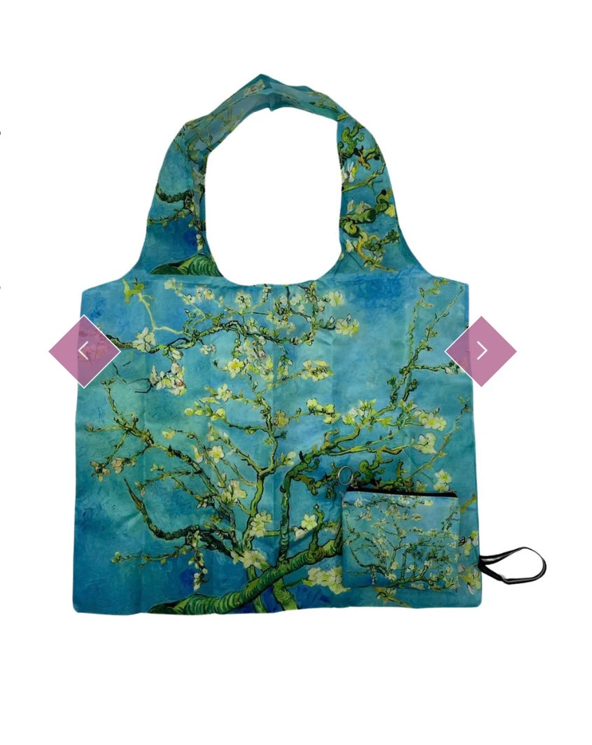 8068 Van Gogh Almond Blossom Foldable 2-in-1 Shopper Bag & Purse