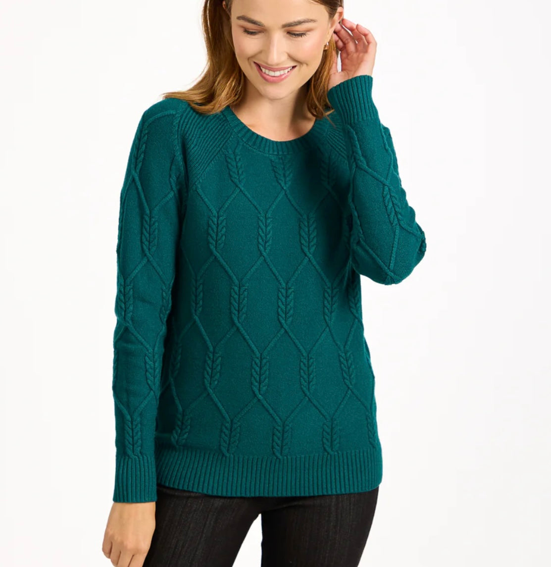 670 WHEAT CABLE-KNIT JUMPER