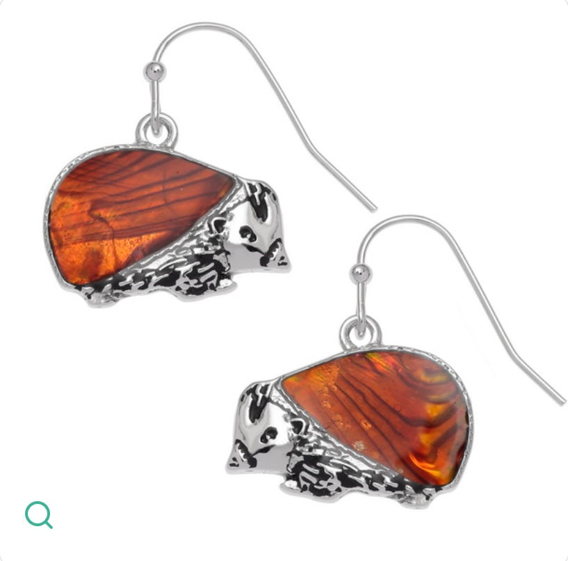 TJ848 Hedgehog earrings