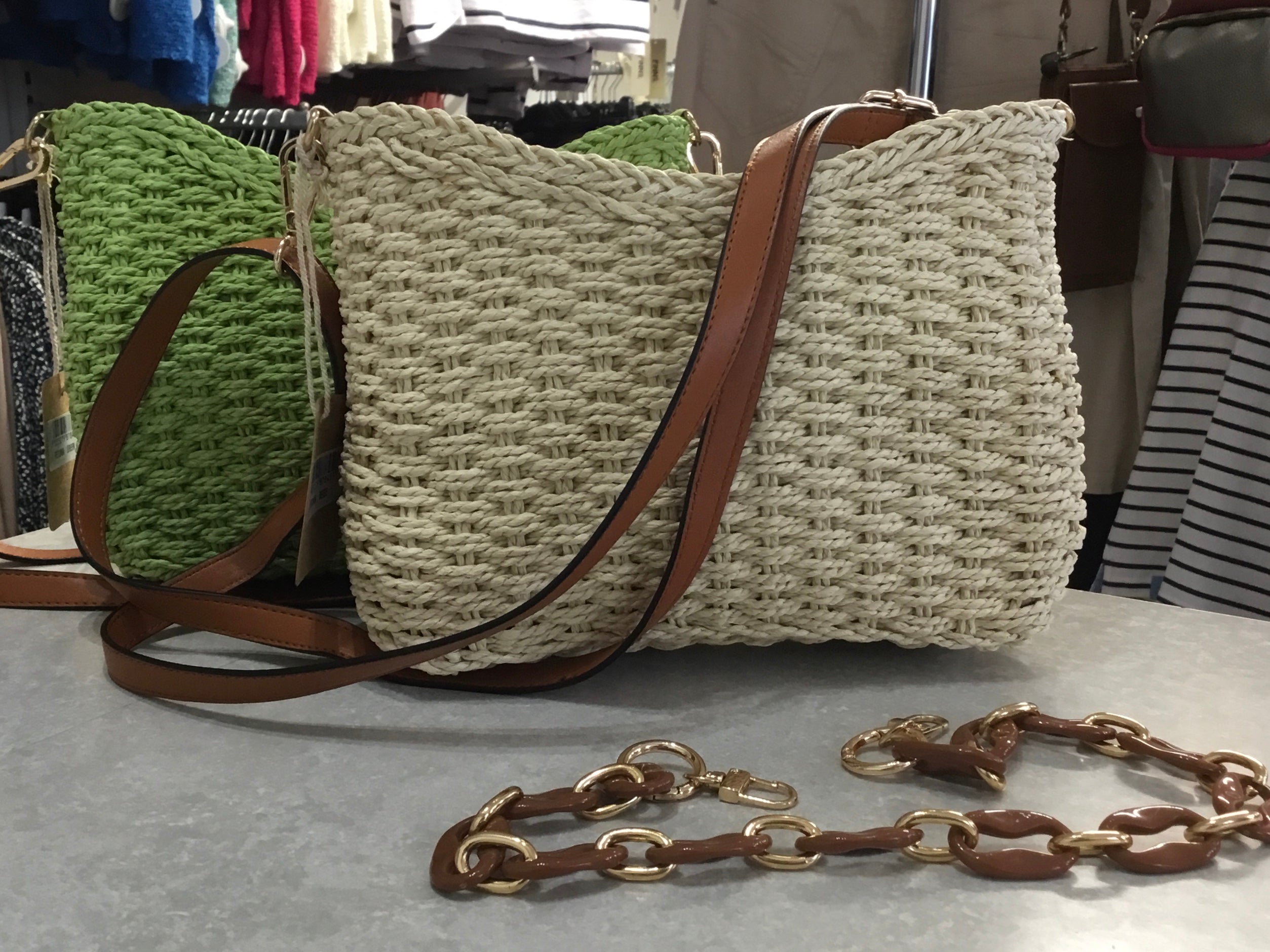 Petunia Straw Shoulder Bag