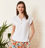 PL4126 ORGANIC COTTON COLLARED TOP