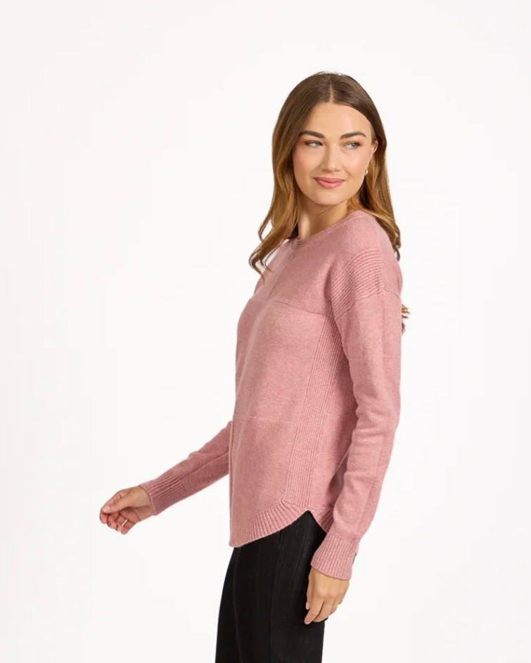 654 Cable Knit Block Jumper