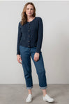 LM25658 LAYLA POINTELLE KNIT CARDIGAN NAVY