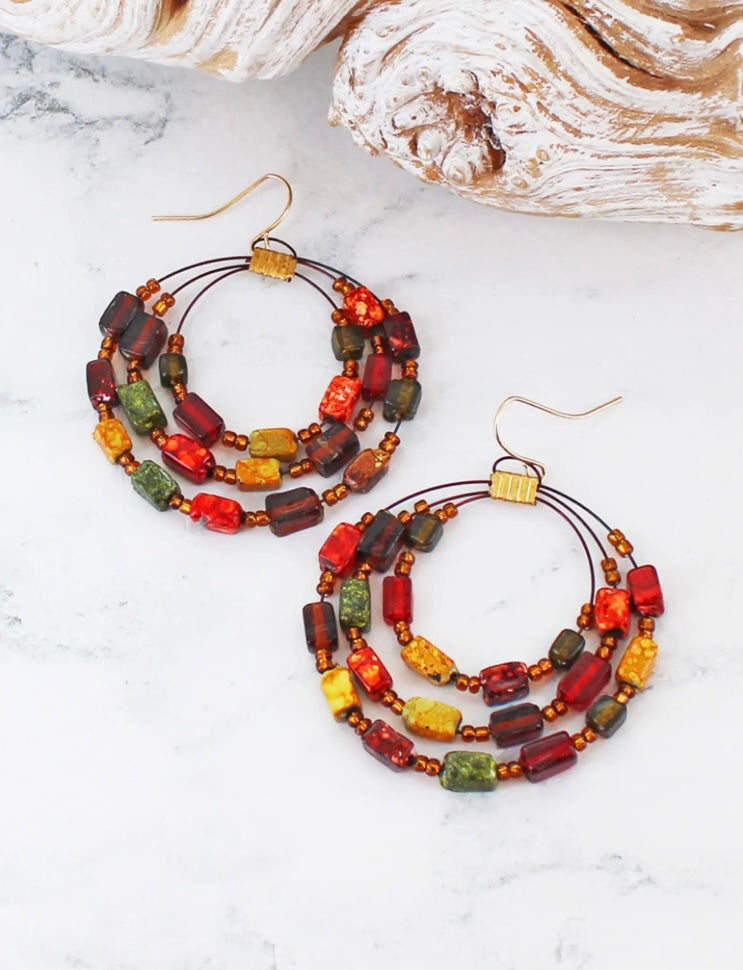 DC6503 BEADED HOOP EARRINGS