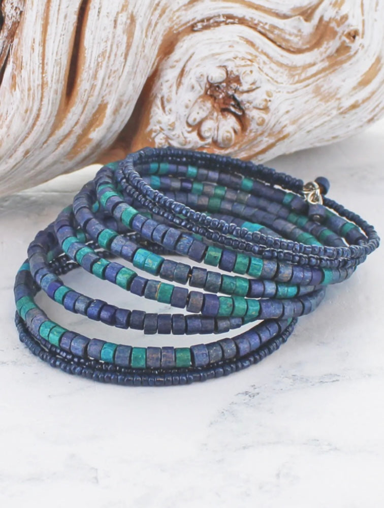 DC6511 WOODEN BEAD SPIRAL BRACELET (CODED DC6311)