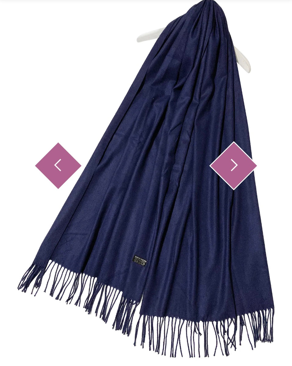 3555 Super Soft Plain Pashmina Tassel Scarf