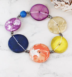 UJ1514 SHELL & COCONUT DISC BRACELET