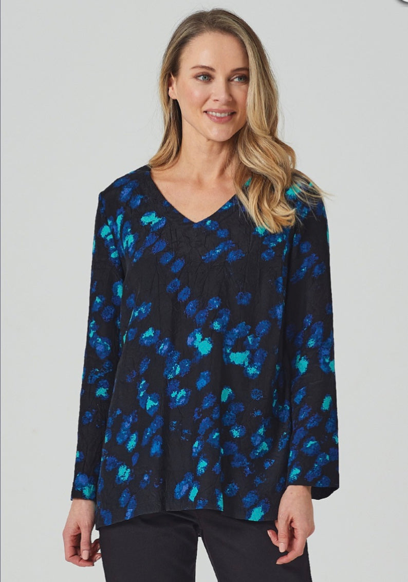 Celestial Print Estella Top - Navy Mix