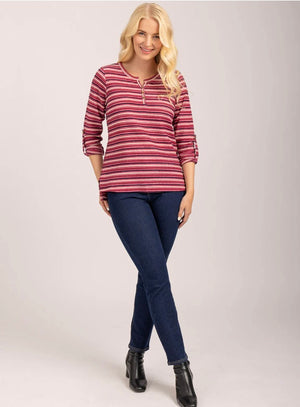 919 Stripe Notch Neck Top