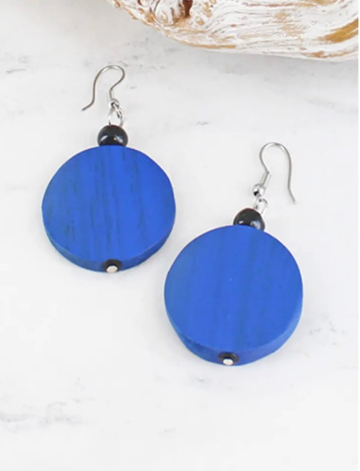 FB6405 WOODEN DISC EARRINGS