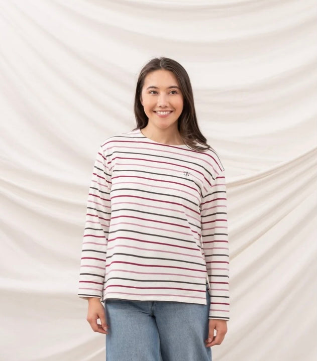 Causeway Breton Top - Sea Kelp Rust Stripe