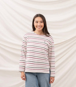 Causeway Breton Top - Sea Kelp Rust Stripe