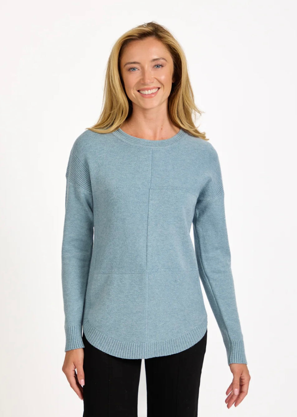 654 Cable Knit Block Jumper