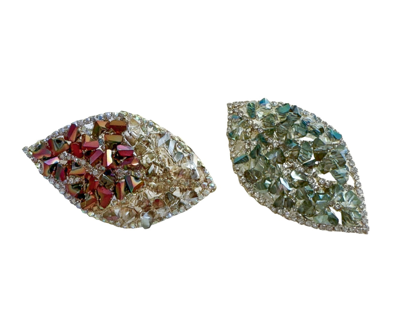 Iridescent Crystal Leaf Brooch (2 Colours)