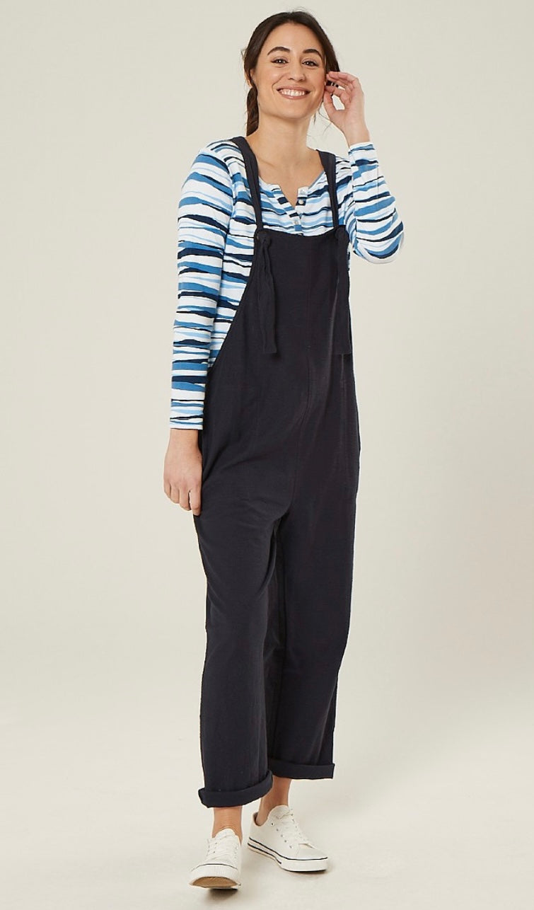 Solid Slub Lucie Dungaree - Navy