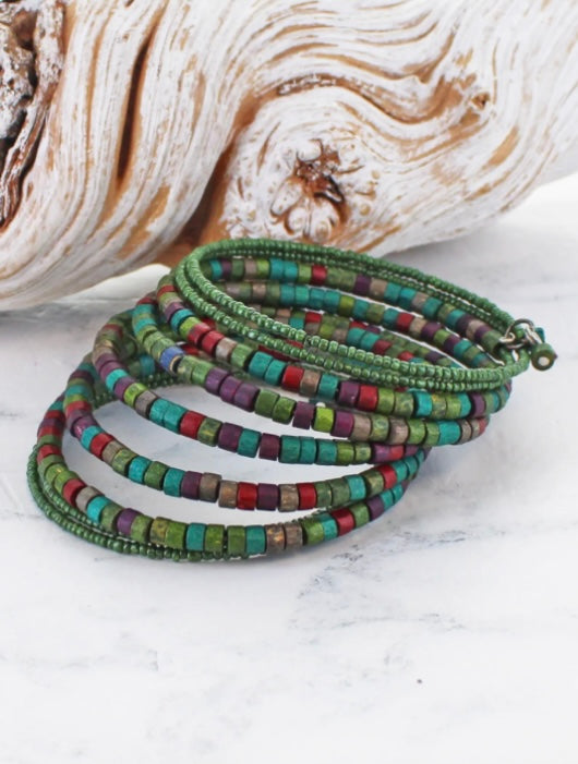 DC6511 WOODEN BEAD SPIRAL BRACELET (CODED DC6311)
