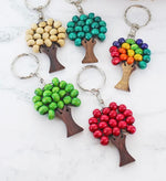 ED107 WOODEN TREE KEYRINGS