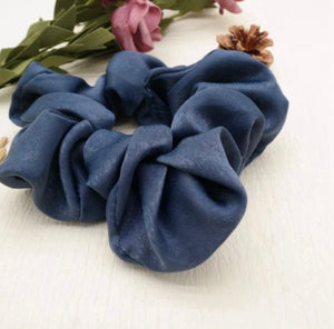 HA1006 Denim Large Satin Scrunchie