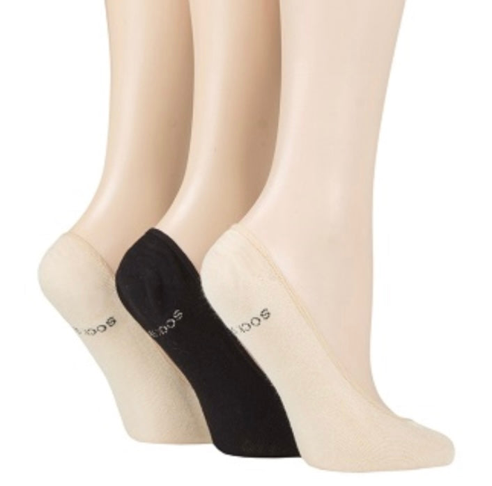 QSL LADIES 3 PR PLAIN BAMBOO SHOE LINERS