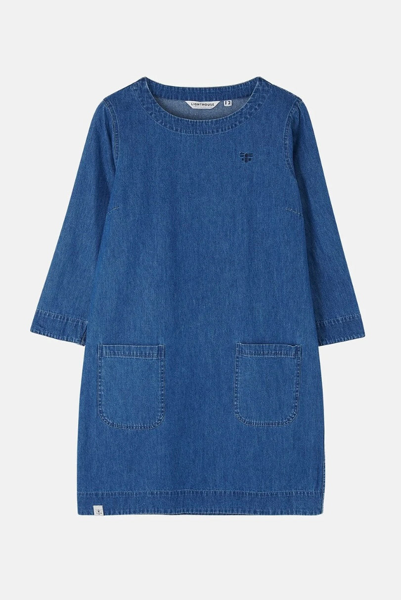 Anna Dress - Washed Denim
