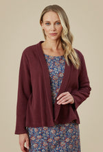 Cotton Jacquard Shishma Cardigan - Windsor Wine