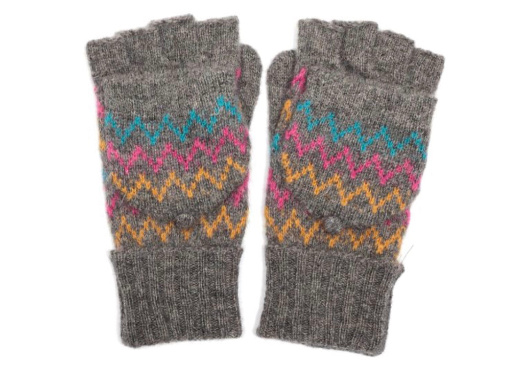 G1837 Wool zig zag Mittens