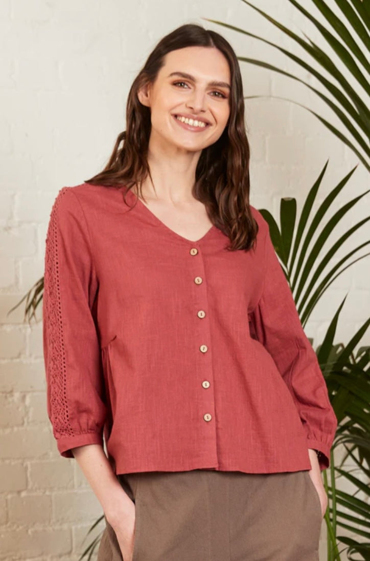 PC4173 Lace Trim Shirt