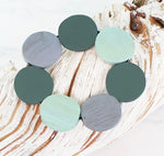 FB1305 ELASTICATED WOODEN DISC BRACELET