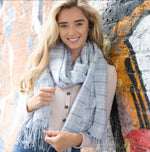 B014 Red Cuckoo Pastel Checks Scarf