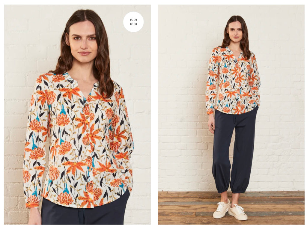 TB4073 TREBAH COTTON FLORAL SHIRT