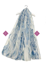 8090 Foiled Swirl Print Frayed Scarf