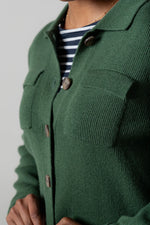 LM25668 CHESTNUT KNITTED JACKET PINE GREEN