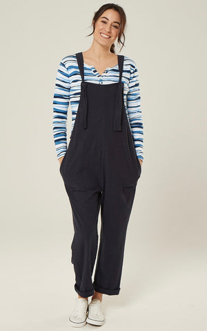 Solid Slub Lucie Dungaree - Navy